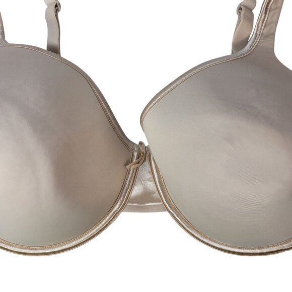 Vanity Fair Body Caress Full Coverage Bra Tan 38DD Underwire Seamless Pad 75335 - Picture 3 of 9